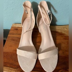 Cream Ankle Strap Sandals